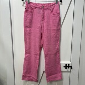 Ralph Lauren Linen Pants 4 Pink Straight Leg Vintage Ballerina Barbie Coquette